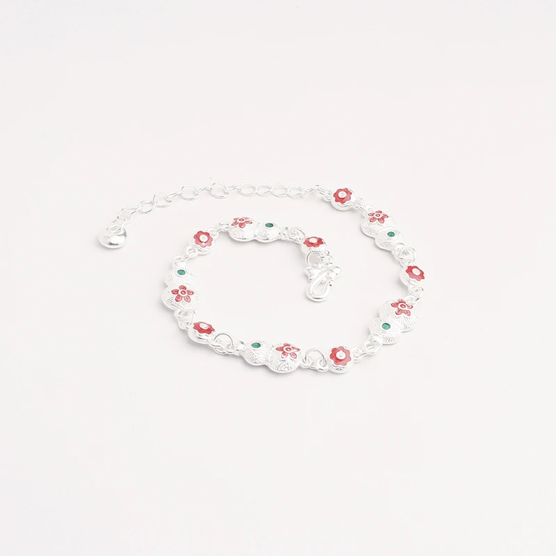 足银手链 116号链接【珐琅葫芦手链】精致简约复古百搭999.9银手链