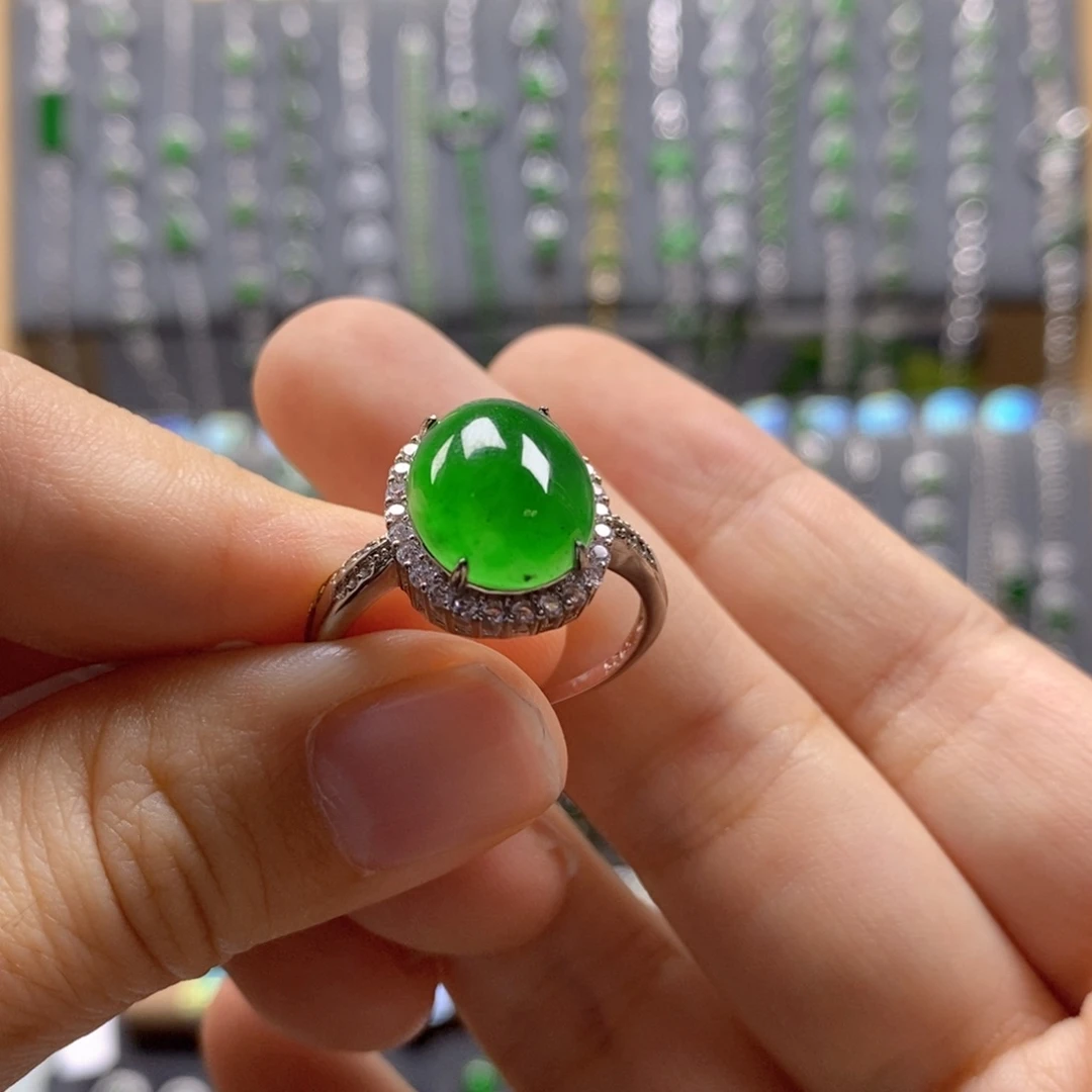 颈饰银S925镶嵌翡翠