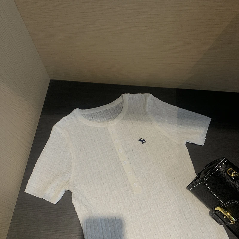 XINYI【休闲特调】夏季亚麻绞花针织小衫女显瘦百搭X625Z07533