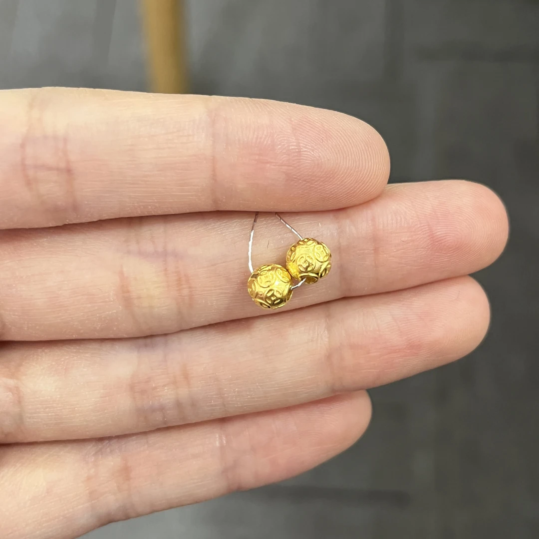 77福利-钱币金珠通孔 哑光款 足金999