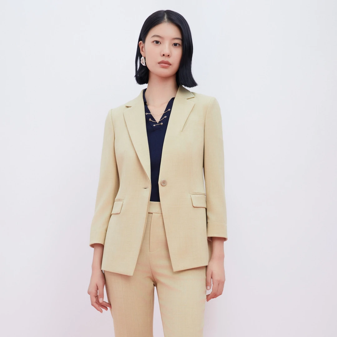 【安雅专属】春季新款气质西服优雅色温柔高级感不规则领子设计女