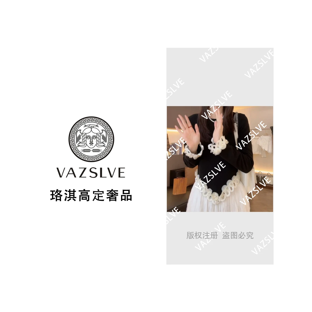 【VAZSLVE/珞淇高定】温柔不规则显瘦打底衫上衣长袖衬衫LK2502099