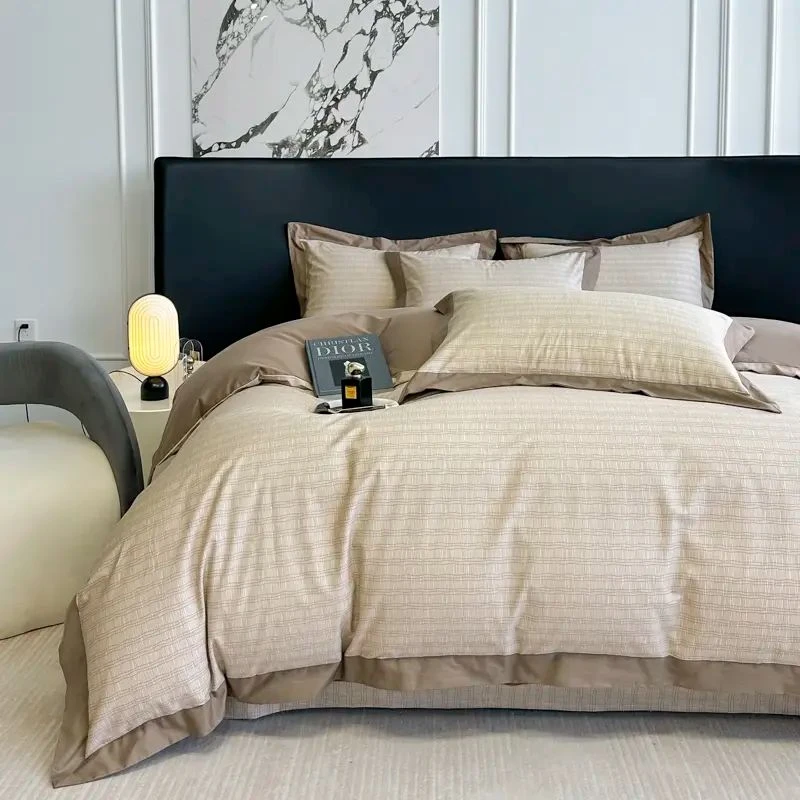 典雅【秋冬全棉磨毛款】棉100棉加厚轻奢印花四件套复古高级感床品