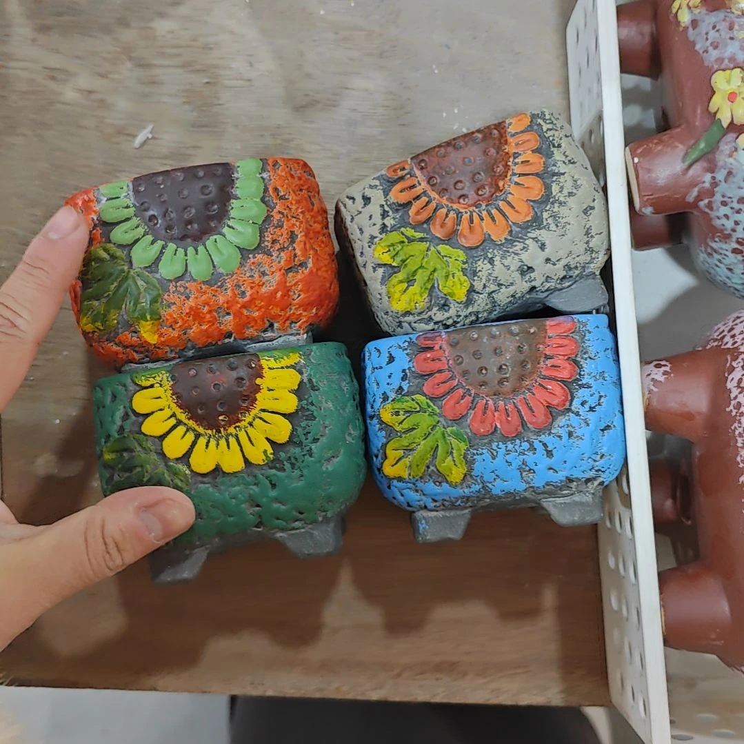 红陶吸水透气的白陶花盆凑满12发货