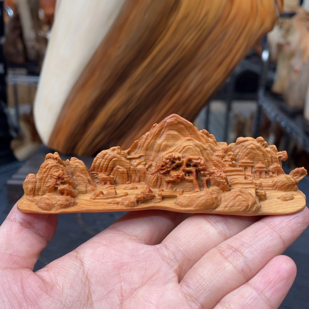 柏木（崖柏）手把件山水