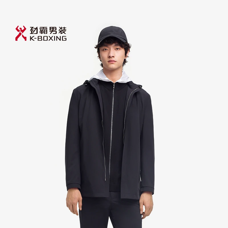 K-boxing/劲霸男装男士春季商务休闲通勤中长版夹克外套┃VKZE1309