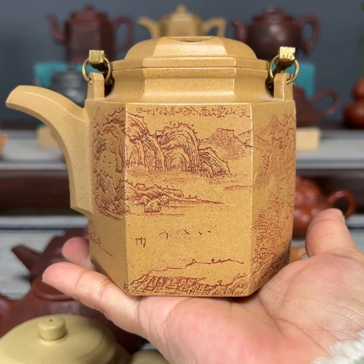 紫砂茶壶金*六方洋桶350毫升