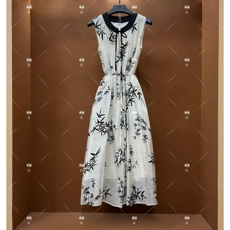 春夏丨设计师轻奢法式印花女士连衣裙 H-257