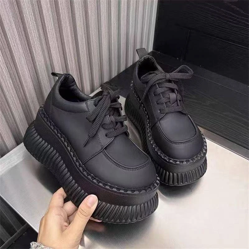 B-27小皮鞋女士板鞋黑色软底不累脚女鞋百搭休闲鞋