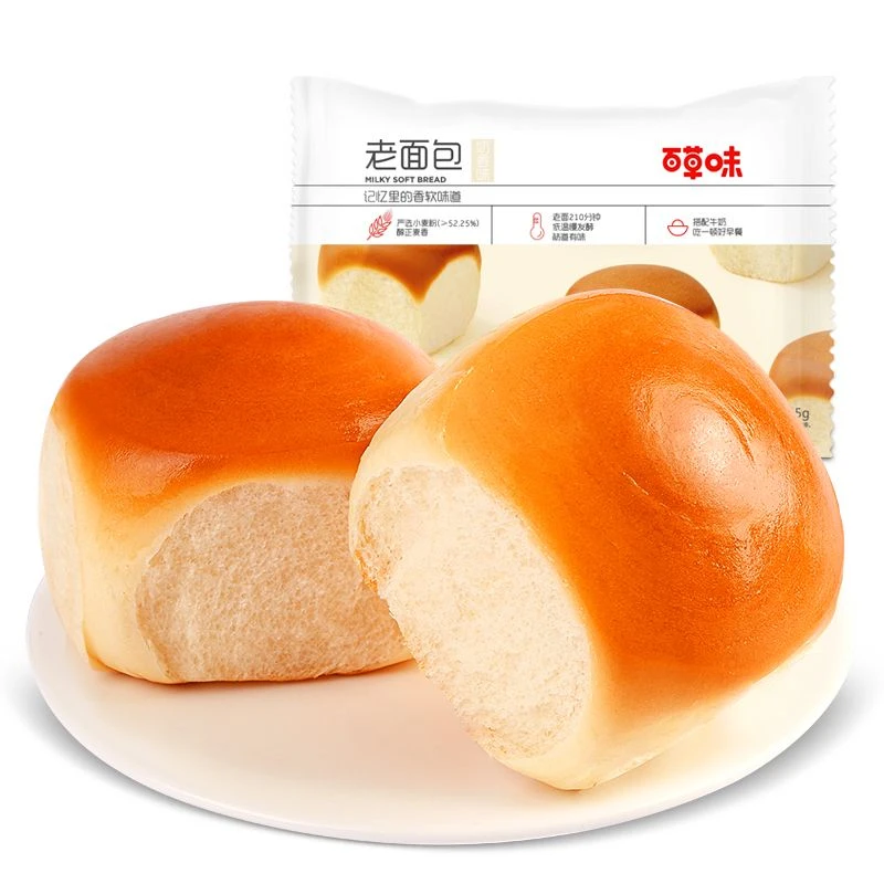 【2025.6月】百草味老面包奶香味155g早餐点心手撕办公室宿舍