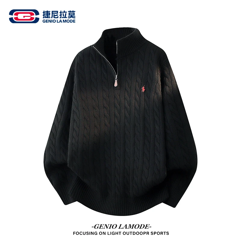 【敖瑞鹏代言】冬季立领毛衣男士新款加厚保暖休闲情侣针织打底衫男