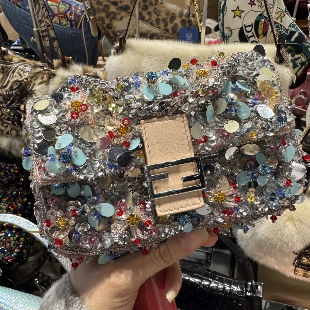 95新 FENDI/芬迪 夏七中古/fendi mini繁花似锦小法棍
