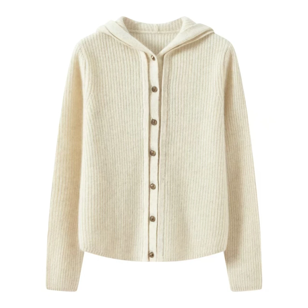 老钱风高克重纯牦牛绒帽衫