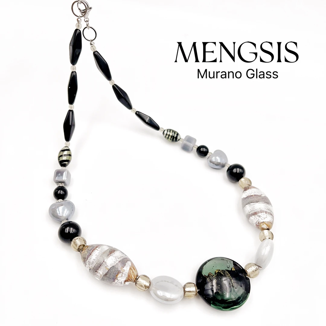 意大利Murano琉璃 红黑巧灰 高级质感琉璃项链耳环 12.25