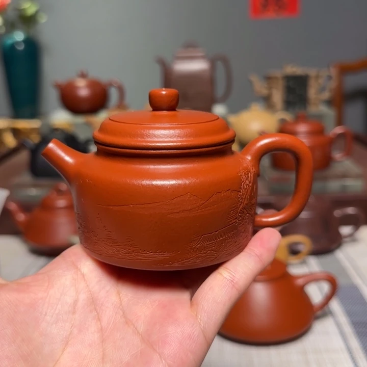 茶壶紫砂全手工小煤窑朱泥德中 150cc