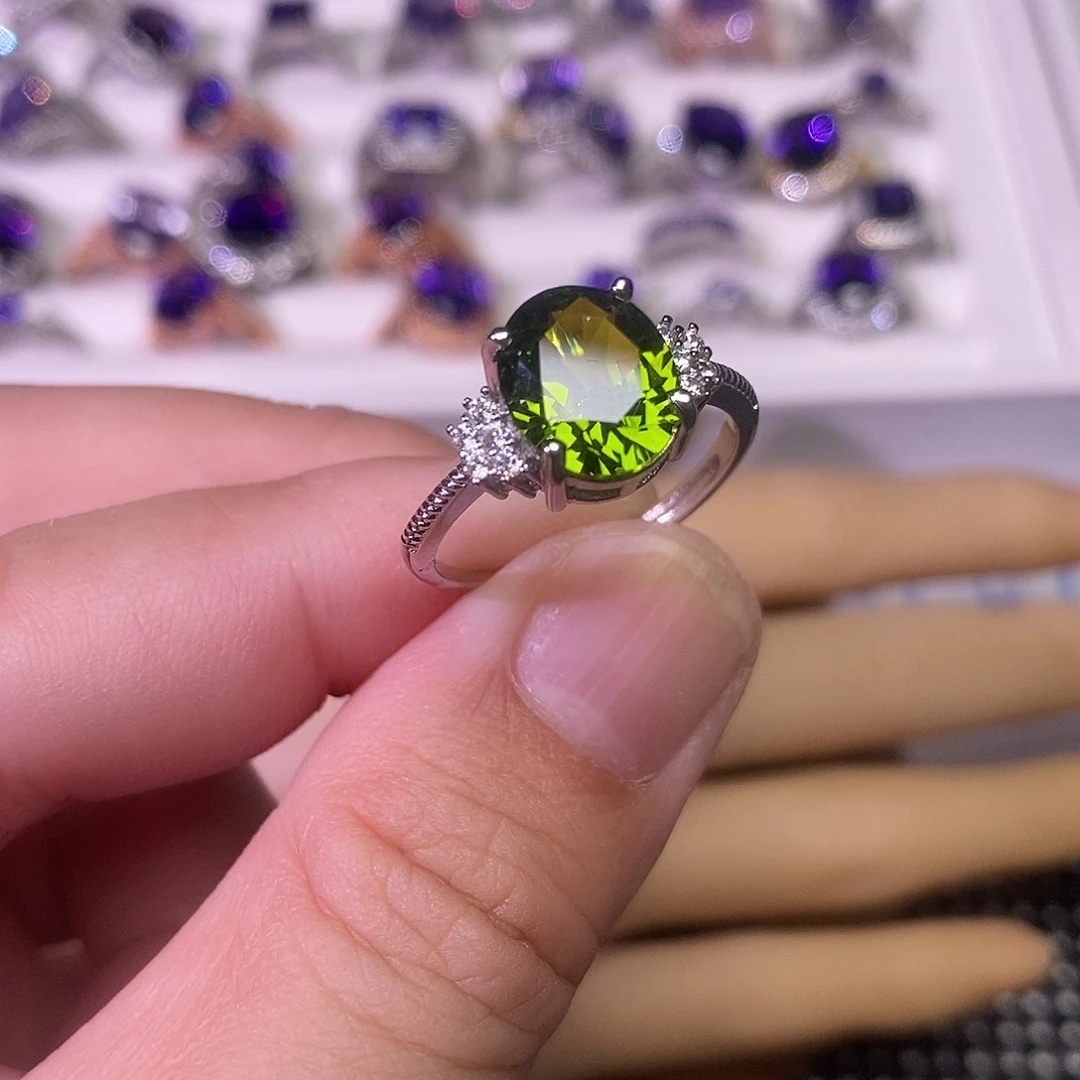 水晶戒指合金欧拉法精品水晶饰品百搭戒指吊咀耳钉