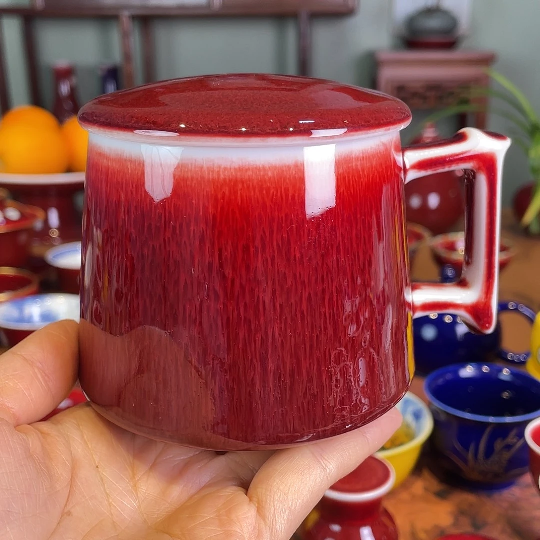 清欢雅玩原矿郎红盖杯