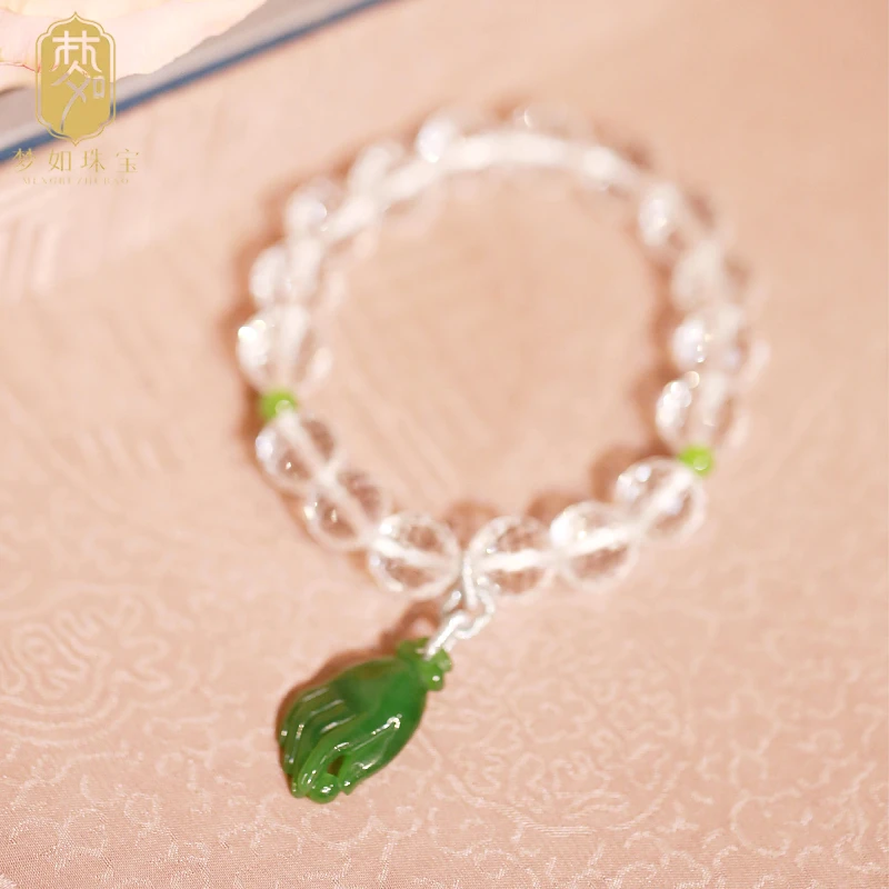 白芸·天然白水晶佛手手串ZS