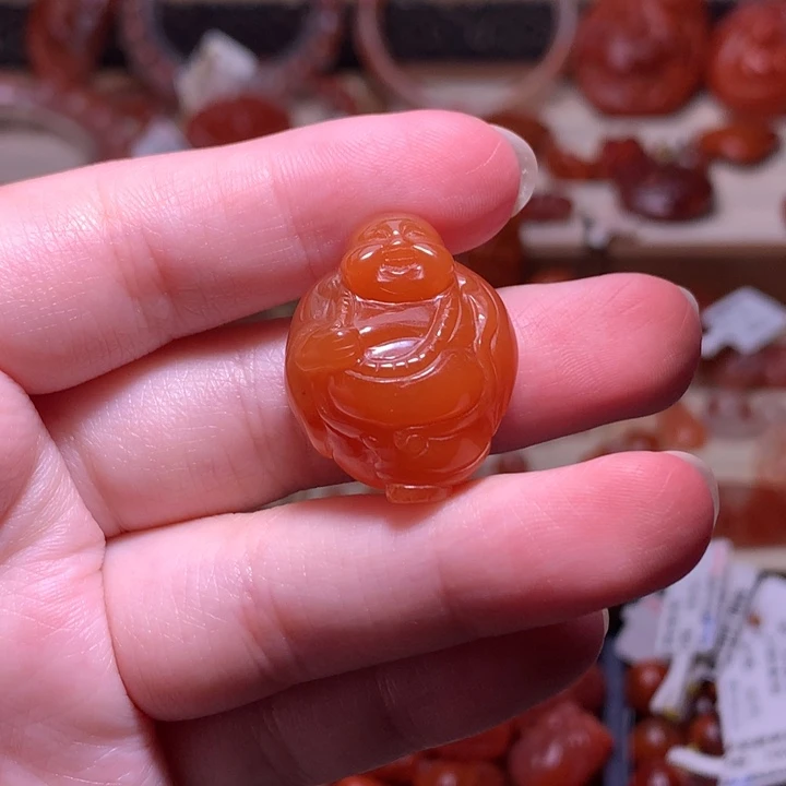 南红玛瑙未镶嵌珠宝半成品弥勒佛