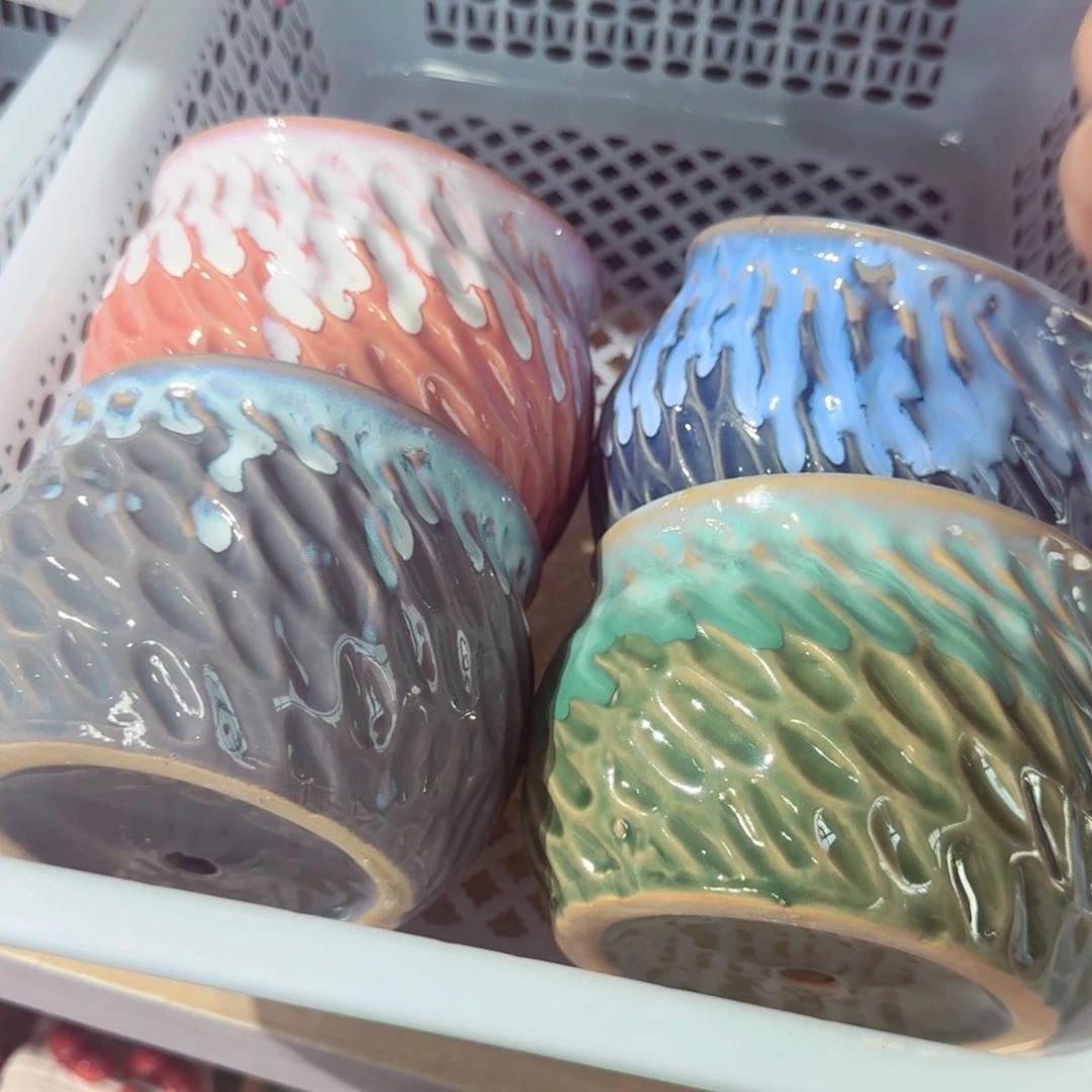 紫砂花盆粗陶v盆vvu是