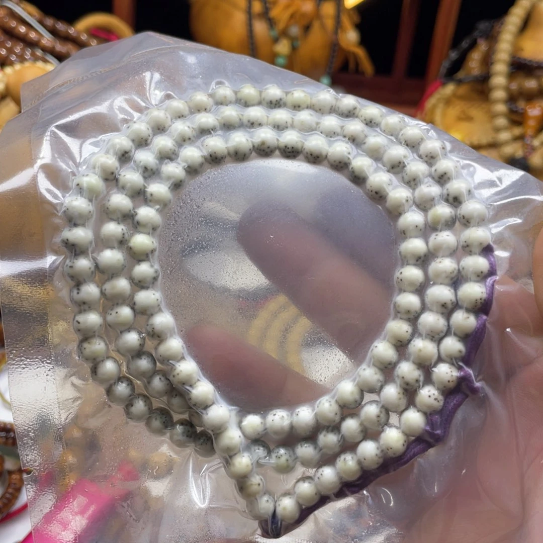 星月菩提手串7圆珠河豚大留白