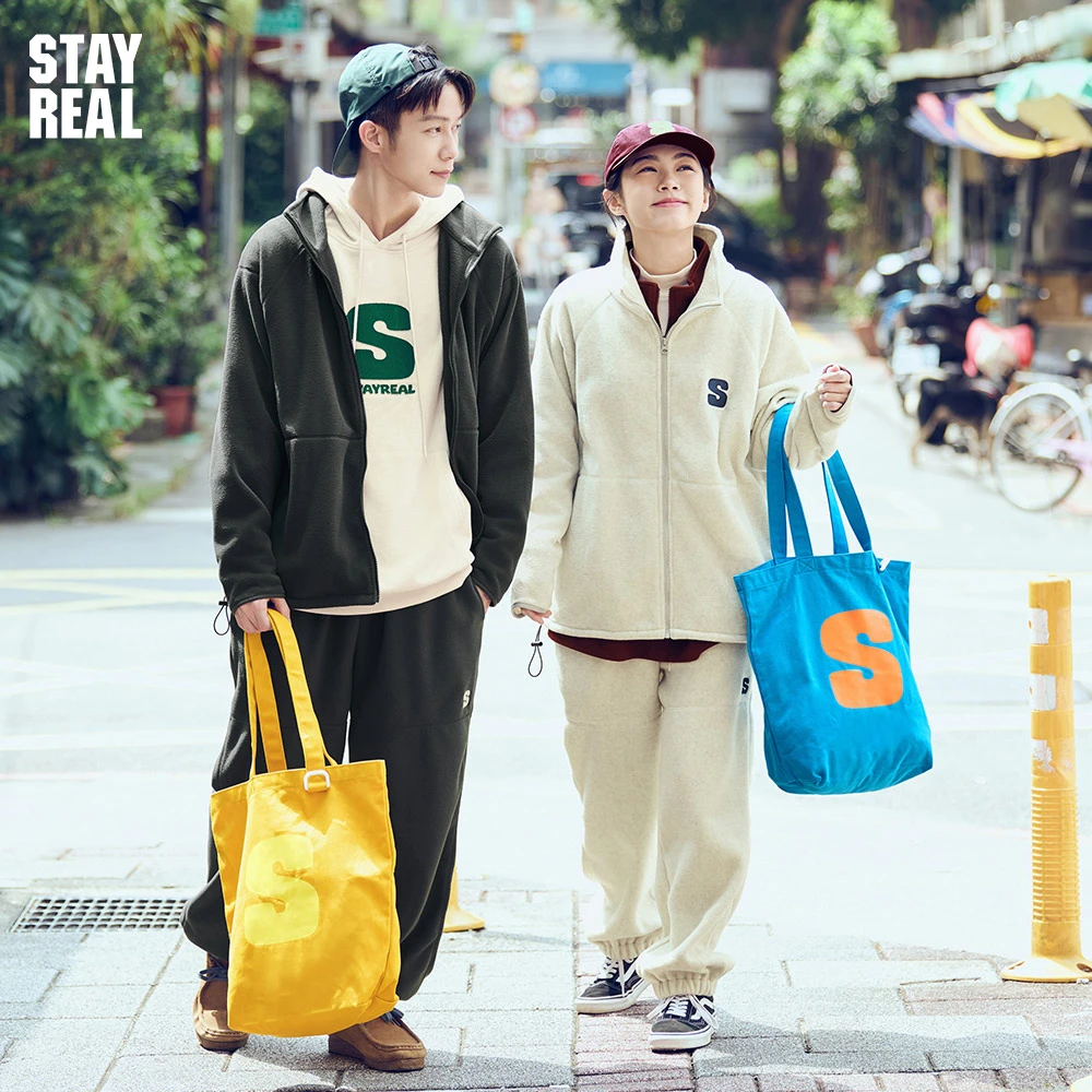 STAYREAL多色托特帆布袋无性别棉男女手提单肩包休闲简约街头