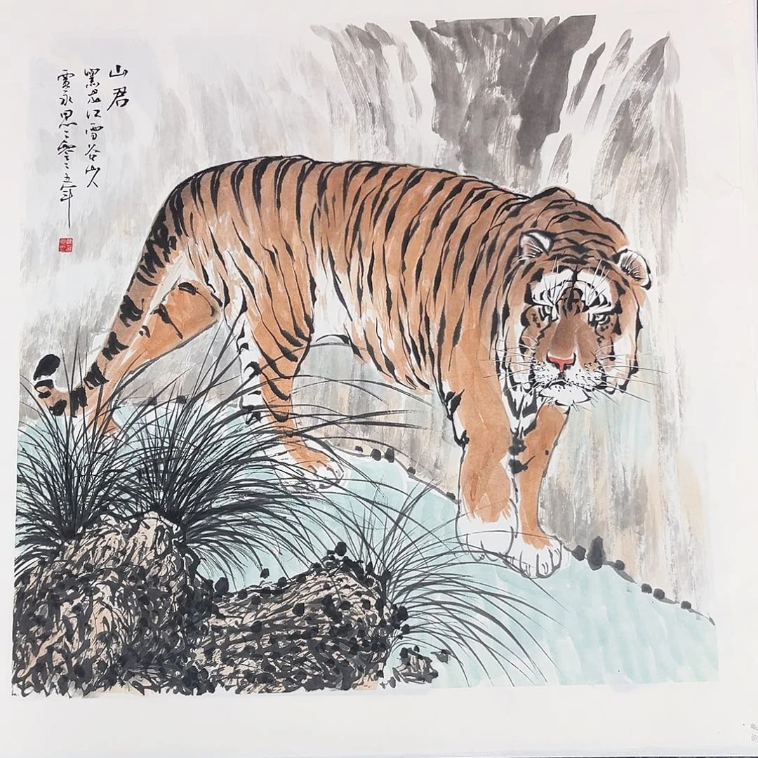 国画四尺斗方花鸟贾永思