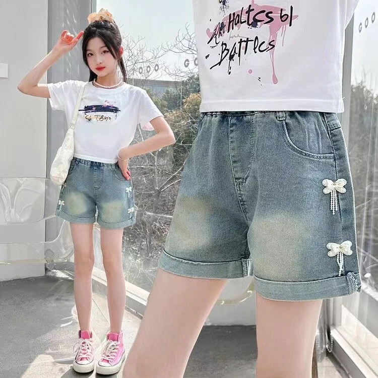 女童牛仔短裤夏季2025新款儿童韩版洋气热裤小女孩薄款休闲夏装潮