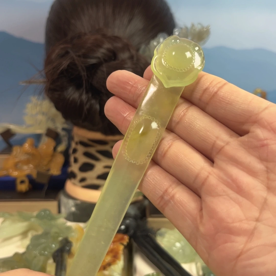 蛇纹石玉合金发饰