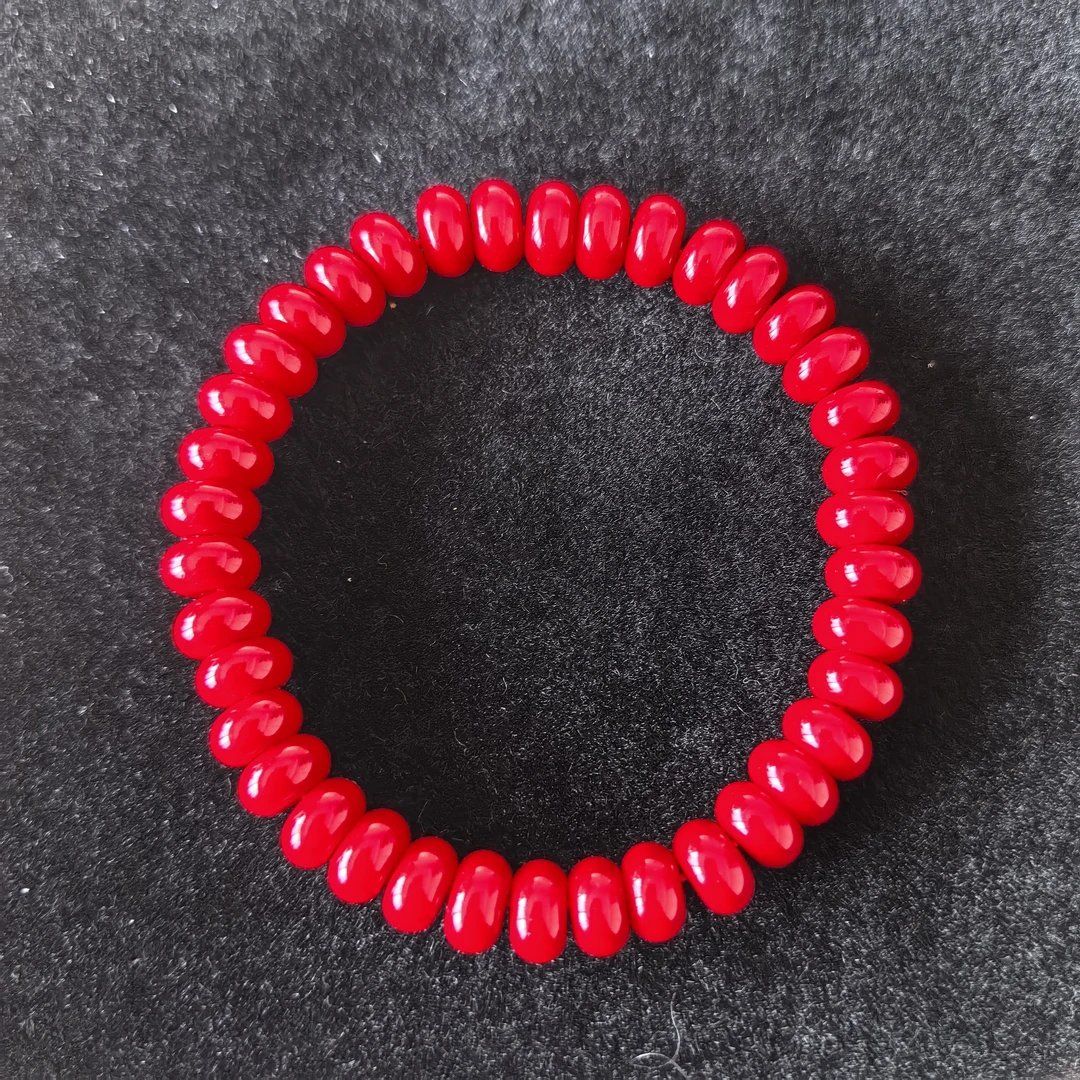 012号红色算盘珠8mm手串