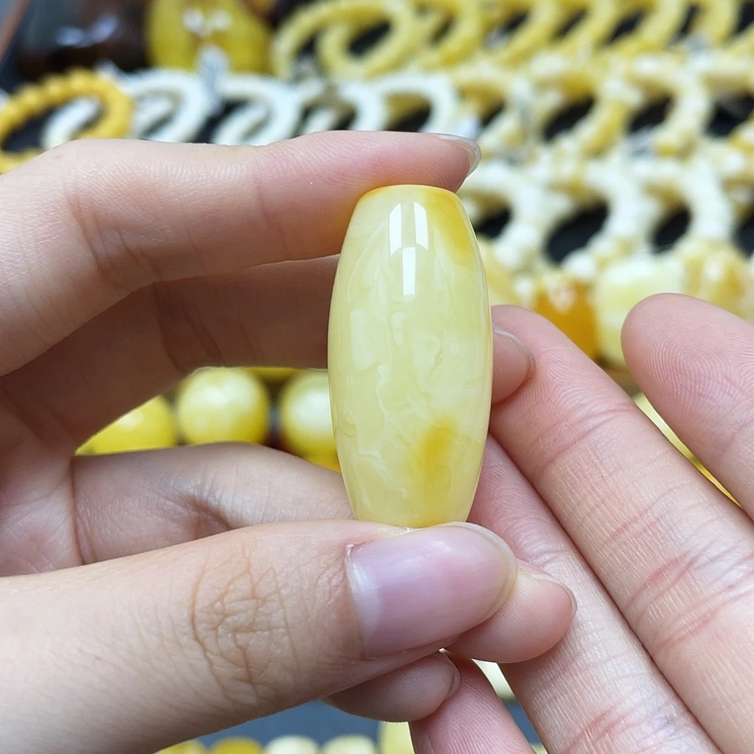 未镶嵌蜜蜡裸石沁色桶珠17.2✖️35.2mm