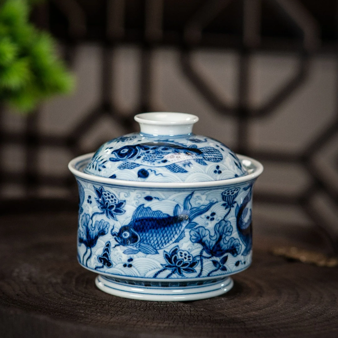 云林匠造/淡水鱼藻马蹄盖碗