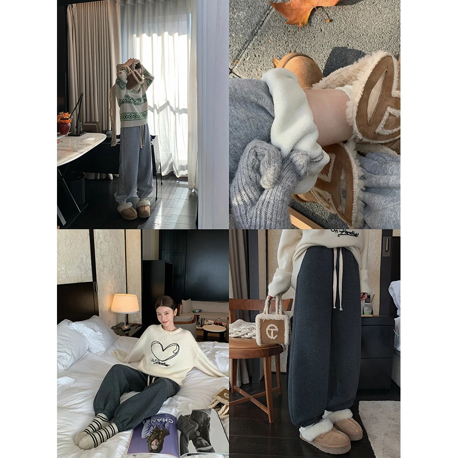 张贝贝 零下可穿 一体加厚绒 “保温箱”束脚运动裤