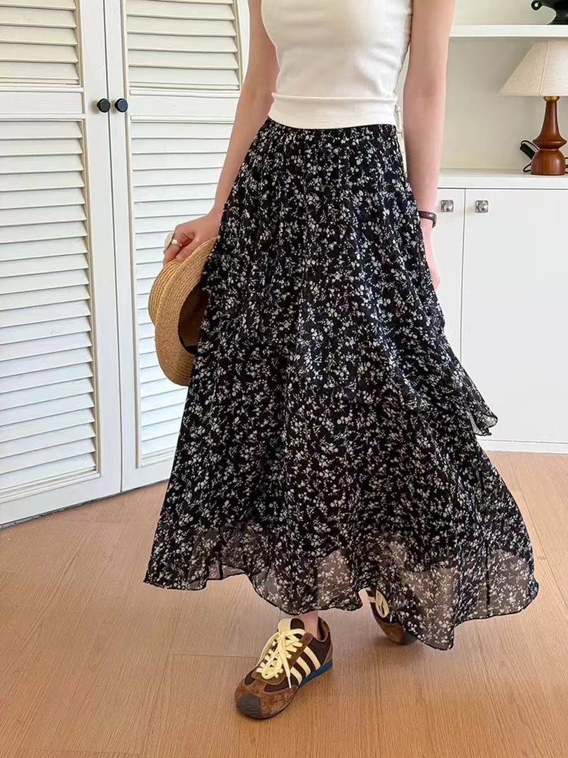 8650女装韩版时尚百搭半身裙长84