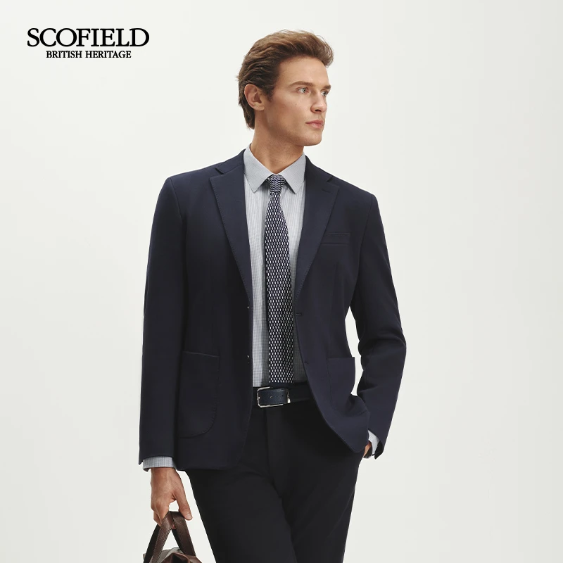SCOFIELD男装2025商务绅士两粒扣翻领高级西装外套男SMJKF49M06