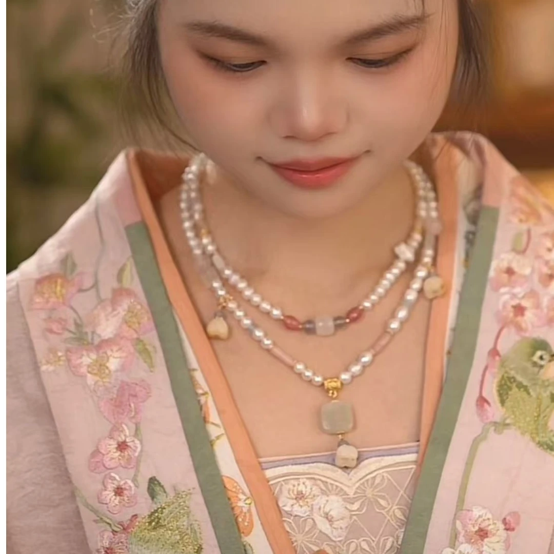 风雪初晴 铜合金项链 【沙曼原创】少女心事璎珞手链汉服