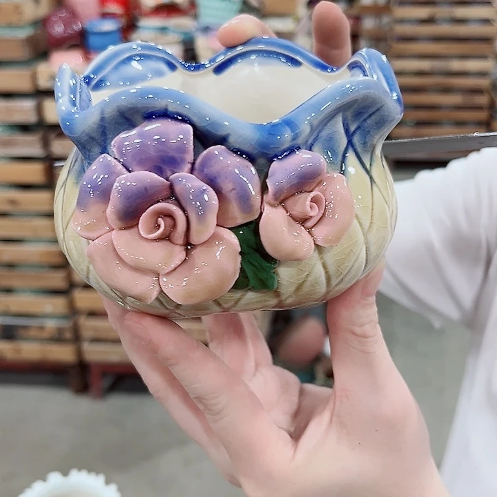 有孔.凑单10元陶瓷花盆发货！