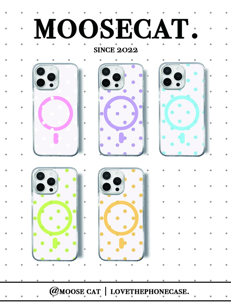 麋鹿与猫Moose Cat【夏日糖果透明波点】适用于苹果防摔个性手机壳