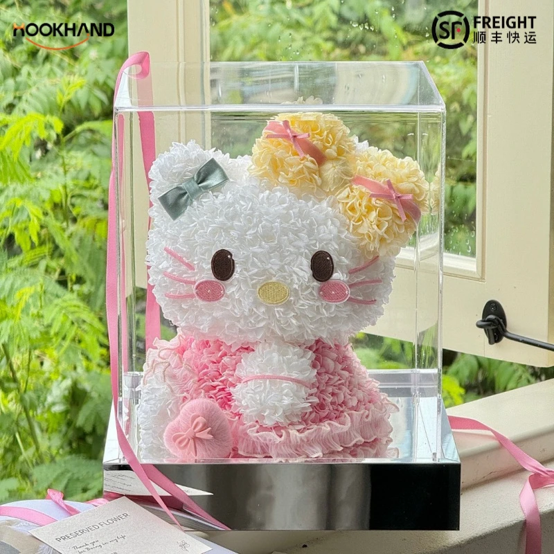 源头厂家直发永生花kitty真花猫咪七夕情人节送女友生日礼物