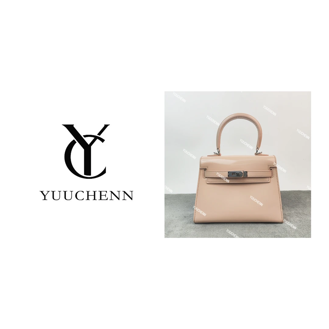 YUUCHENN/【kelly】进口box皮21cm 粉色拼奇异果绿 HH6025