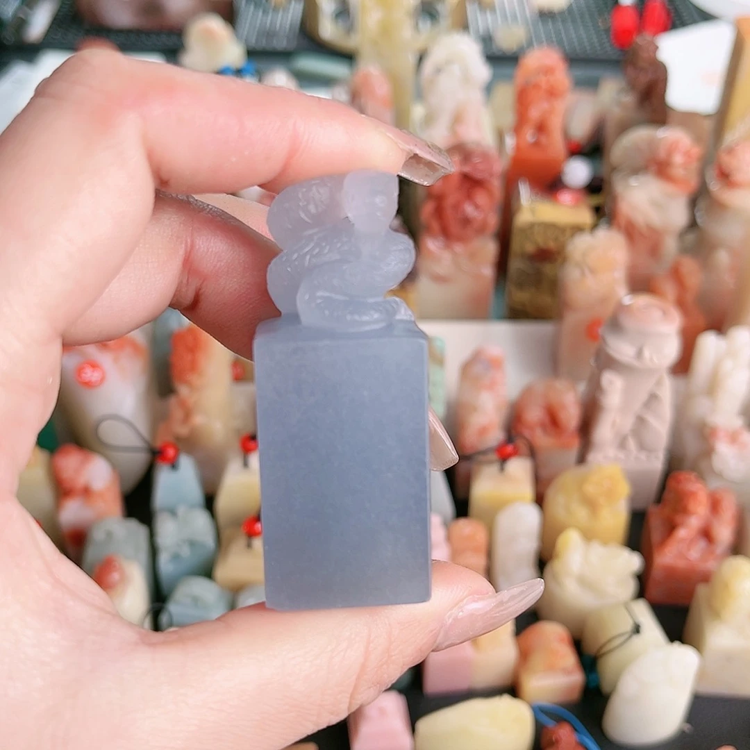 寿山石印石C*Y天散蓝