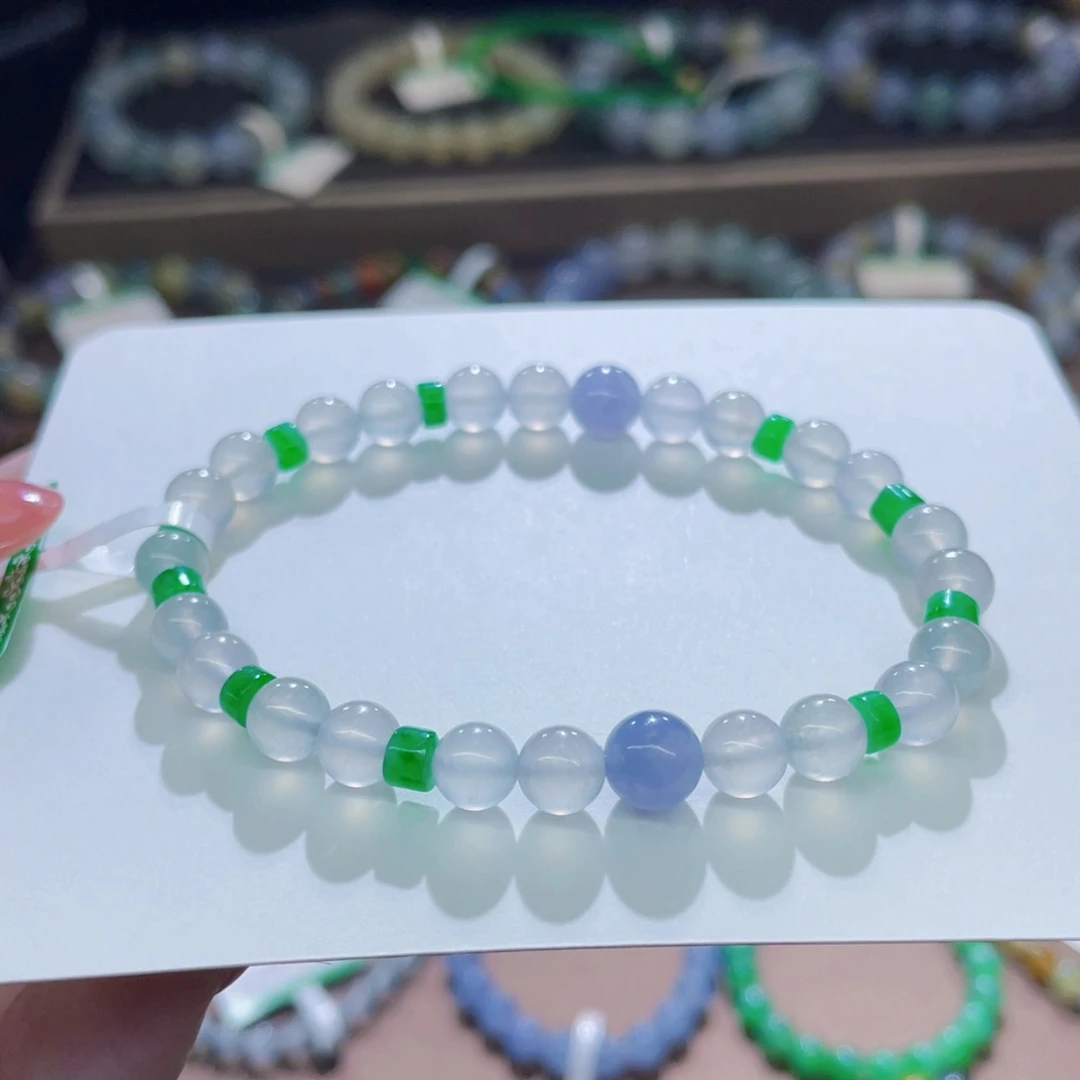 未镶嵌手链翡翠三彩卡4-6.9