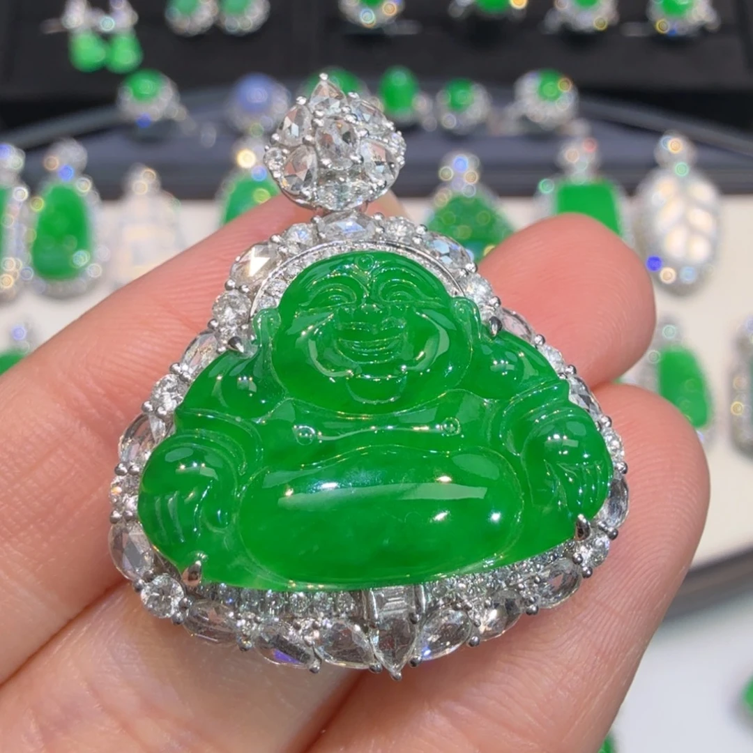 翡翠18K金镶嵌颈饰收到货48小时鉴赏期