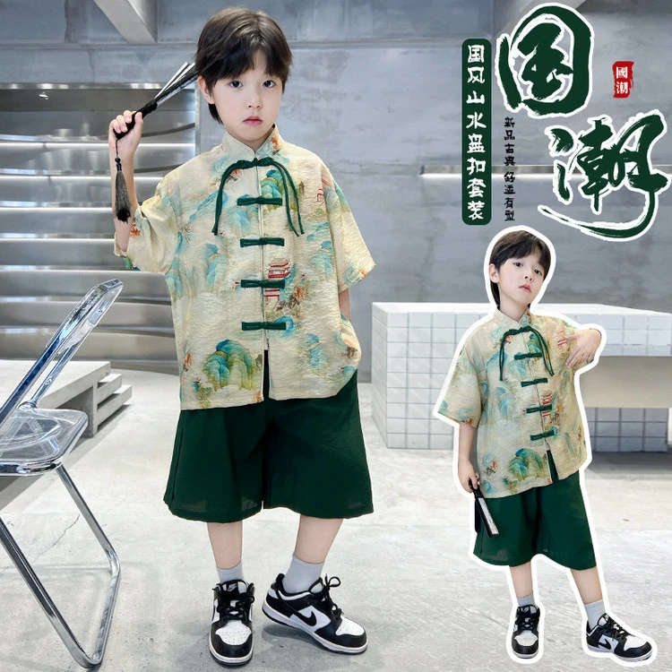 装衣服洋气儿童季男童夏装新款爆款套装小薄款潮牌童装
