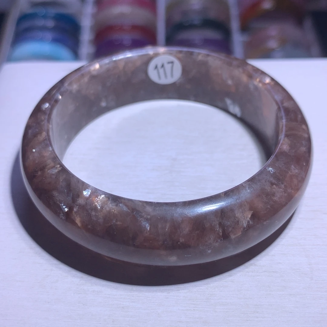 银S925镶嵌水晶手镯银龙焦糖57.7圈117