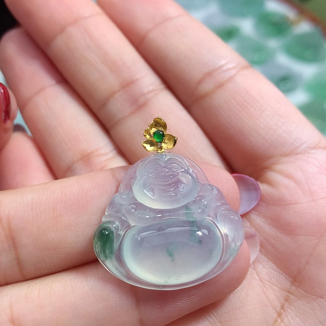 翡翠未镶嵌颈饰佛公