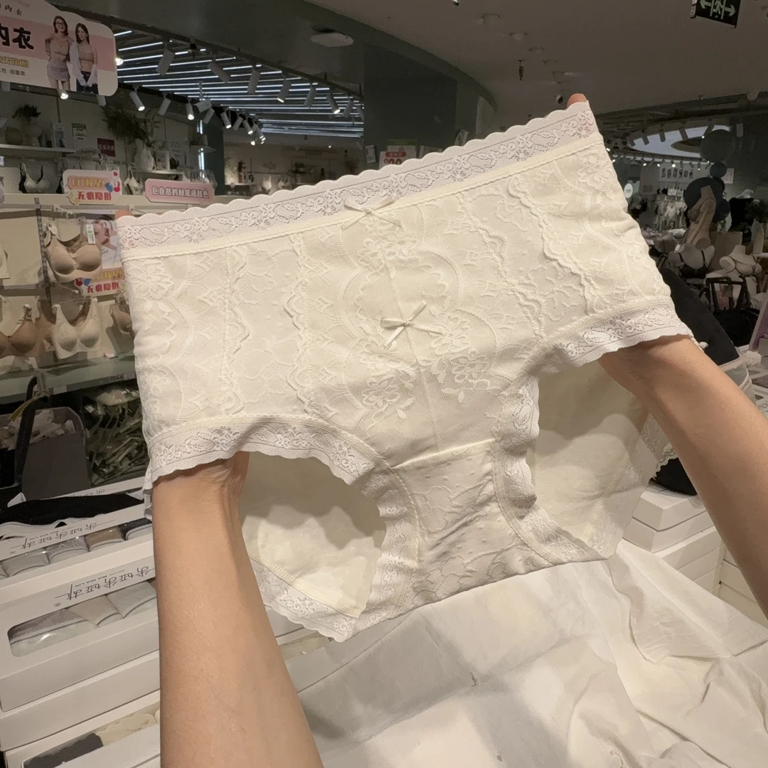 （3条装）70783春夏轻薄棉感蕾丝女士内裤柔软舒适透气85-130斤中腰