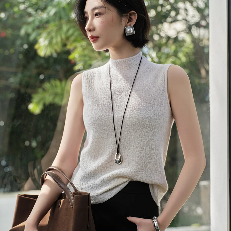 380000高满意度 68支精纺纯山羊绒肌理纹背心 真正舒服健康好材质