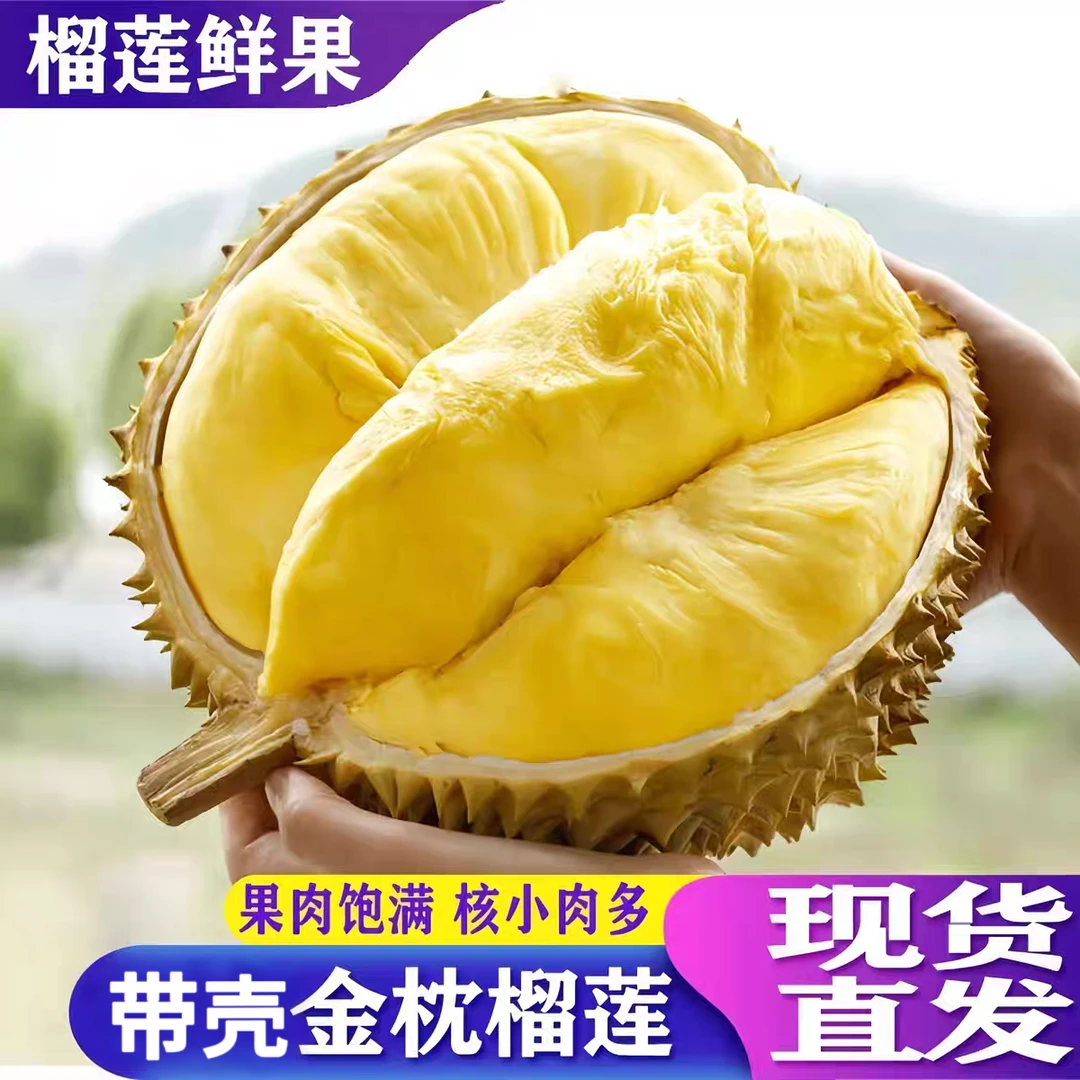 【双A品质】泰国金枕榴莲直播 纸皮金枕榴莲鲜果 顺丰/中通包邮  LG