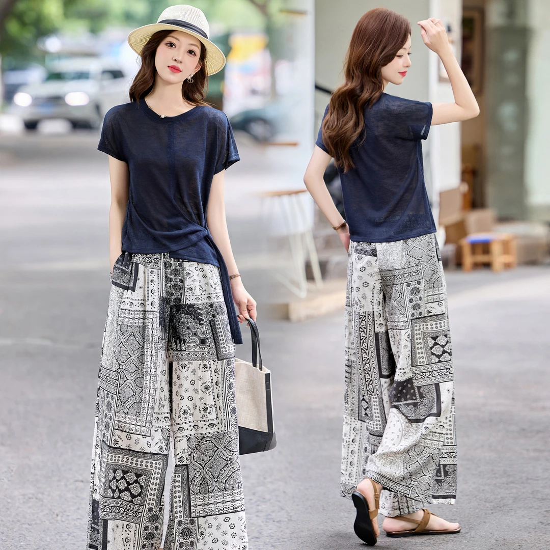 时尚两件套装女2025夏季新款气质百搭女装夏装套装2025新款爆款